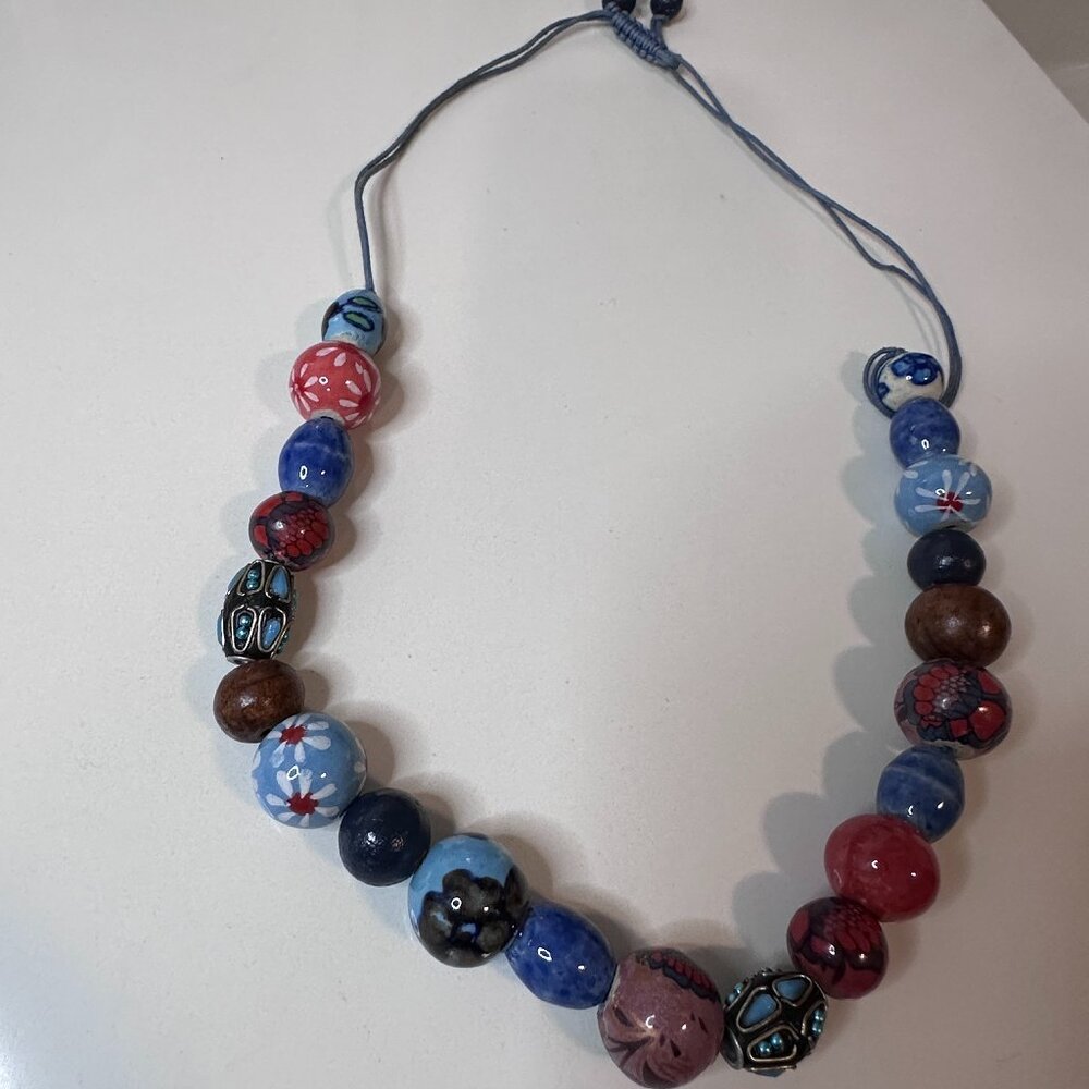 Italian Artisan Statement Necklace – Unique & Colorful ✨